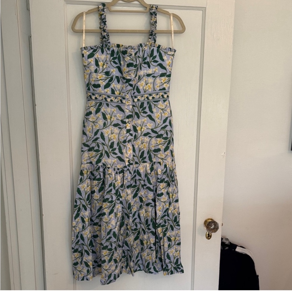 Agua by Agua Bendita Blue and Yellow Floral Midi Dress